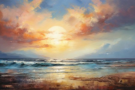 Meeresbrandung - modernes Wandbild im Stil eines Gemäldes als Kunstdruck auf Leinwand, Acrylglas, Alu-Dibond oder als Poster