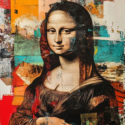 Modern Lisa - Mona Lisa Wandbild im Stil eines Pop Art Gemäldes auf Leinwand, Acrylglas, Alu-Dibond oder als Poster