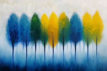 Mystischer Wald - Wandbild im Stil eines Gemäldes auf Leinwand, Acrylglas, Alu-Dibond oder als Poster