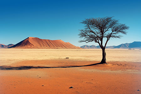 Namibische Wüste - Afrika Wandbild im Stil einer Fotografie auf Leinwand, Acrylglas, Alu-Dibond oder als Poster