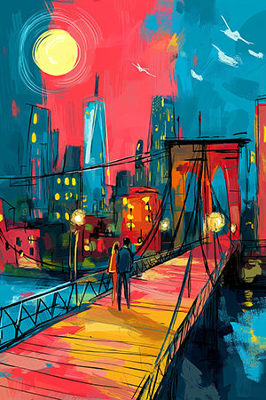 Romantisches New York Bild auf Leinwand, Acrylglas oder als Poster