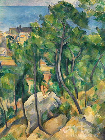 Paul Cezanne - Blick auf das Meer bei L'Estaque - Alte Meister als Kunstdruck auf Leinwand, Acrylglas, Alu-Dibond oder als Poster