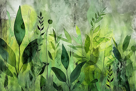 Pflanzenwelt - Pflanzenillustration, modernder Kunstdruck auf Leinwand, Acrylglas, Alu-Dibond oder als Poster