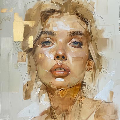 Weibliches Porträt - fotorealistisches Bild auf Leinwand, Acrylglas, Alu-Dibond oder als Poster