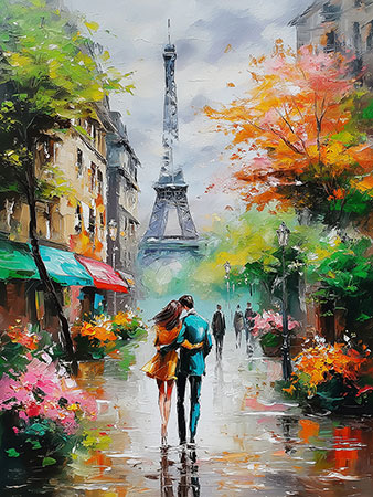 Paris Gemälde als Kunstdruck auf Leinwand, als Acrylglasbild, auf Alu-Dibond oder als Poster.