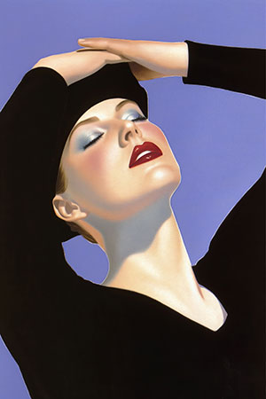 Sonnenbad - Illustration im Retro-Stil als Kunstdruck auf Leinwand, Acrylglas, Alu-Dibond oder als Poster