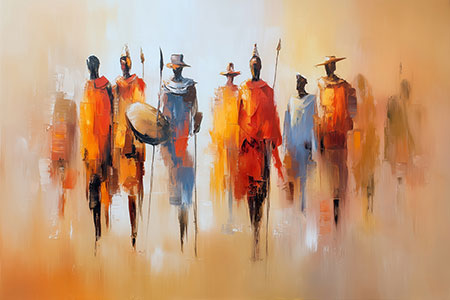 Wächter der Steppe - Modernes Gemälde als Kunstdruck auf Leinwand, Acrylglas oder als Poster