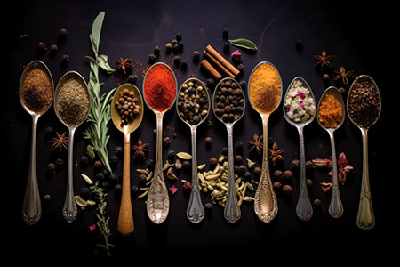 Bunte Gewürze - Modernes digitales Gemälde Wandbild auf Leinwand oder Acrylglas