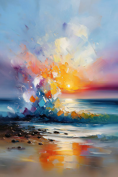 Meeresbrandung - Maritimes Gemälde Kunstdruck auf Leinwand, Acrylglas oder als Poster