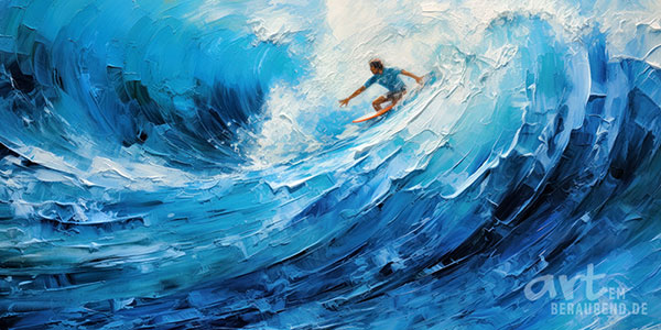 The Deep Blue - modernes Wandbild im Stil eines Gemäldes als Kunstdruck auf Leinwand, Acrylglas, Alu-Dibond oder als Poster