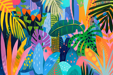 Tropische Pflanzen Bild auf Leinwand, Acrylglas oder als Poster