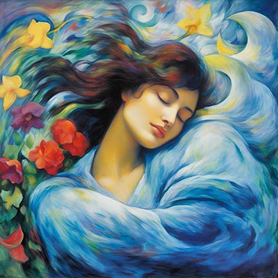 Träumend - modernes Wandbild im Aquarellstil als Kunstdruck auf Leinwand, Acrylglas, Alu-Dibond oder als Poster