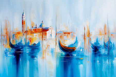 Traumhaftes Venedig Gemälde als Kunstdruck auf Leinwand, als Acrylglasbild, auf Alu-Dibond oder als Poster.