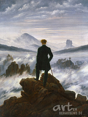 Caspar David Friedrich - Wanderer über dem Nebelmee - Alte Meister als Kunstdruck auf Leinwand, Acrylglas, Alu-Dibond oder als Poster