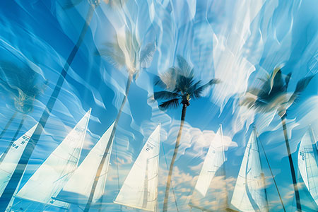 Maritimes Motiv im Stil einer Fotocollage als Leinwandbild, Acrylglasbild, auf Alu-Dibond oder als Poster.