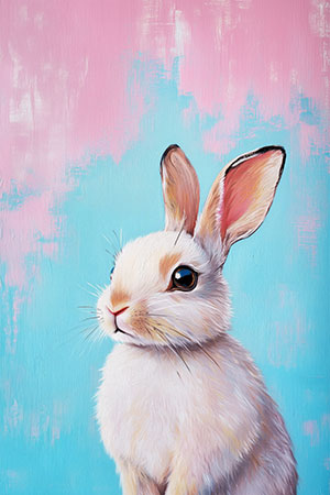 Hasengemälde - Wandbild im Stil eines Gemäldes auf Leinwand, Acrylglas, Alu-Dibond oder als Poster