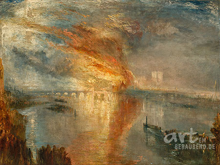 William Turner - Der Brand des Parlamentsgebäudes - Alte Meister als Kunstdruck auf Leinwand, Acrylglas, Alu-Dibond oder als Poster