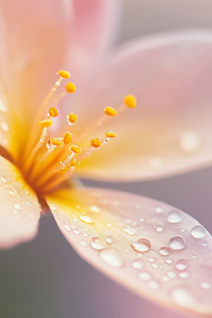 Zarte Blüte - Wandbild im Stil eines Gemäldes auf Leinwand, Acrylglas, Alu-Dibond oder als Poster