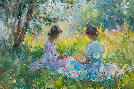 Frühlingsimpression - Illustratives Kunstwerk auf Leinwand, Acrylglas, Alu-Dibond oder als Poster