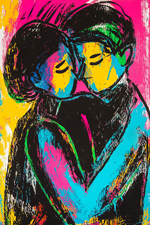 Zuneigung - modernes Gemälde Kunstdruck auf Leinwand, Acrylglas, Alu-Dibond oder als Poster